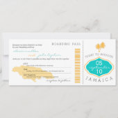 Boarding Pass to Jamaica Wedding Invitation Kaart (Voorkant)
