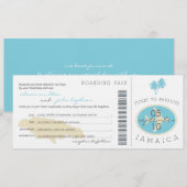 Boarding Pass to Jamaica Wedding Invitation Kaart (Voorkant / Achterkant)