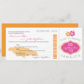 Boarding Pass to Jamaica Wedding Invitation Kaart (Voorkant / Achterkant)