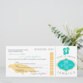 Boarding Pass to Jamaica Wedding Invitation Kaart (Staand voorkant)