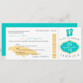 Boarding Pass to Jamaica Wedding Invitation Kaart (Voorkant / Achterkant)