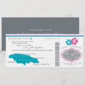 Boarding Pass to Jamaica Wedding Invitation Kaart (Voorkant / Achterkant)