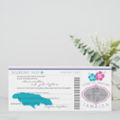 Boarding Pass to Jamaica Wedding Invitation Kaart (Staand voorkant)