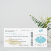 Boarding Pass to Jamaica Wedding Invitation Kaart (Staand voorkant)