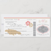 Boarding Pass to Jamaica Wedding Invitation Kaart (Voorkant)