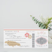 Boarding Pass to Jamaica Wedding Invitation Kaart (Staand voorkant)