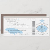 Boarding Pass to Jamaica Wedding Invitation Kaart (Voorkant / Achterkant)