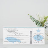 Boarding Pass to Jamaica Wedding Invitation Kaart (Staand voorkant)