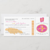 Boarding Pass to Jamaica Wedding Invitation Kaart (Voorkant)