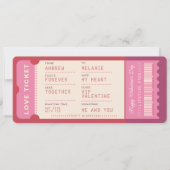 Boarding Pass To Love Plane Ticket Valentine's Day Feestdagenkaart (Voorkant)