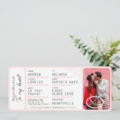 Boarding Pass To Love Plane Ticket Valentine's Day Feestdagenkaart (Staand voorkant)