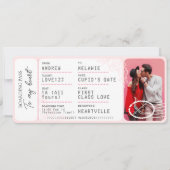 Boarding Pass To Love Plane Ticket Valentine's Day Feestdagenkaart (Voorkant)