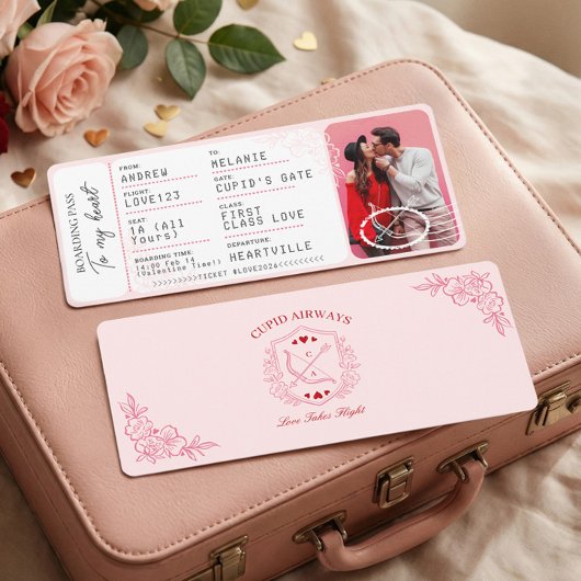 Boarding Pass To Love Plane Ticket Valentine's Day Feestdagenkaart