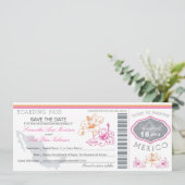 Boarding Pass to Mexico Save The Date (Staand voorkant)
