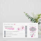 Boarding Pass to Norway Wedding Invitation Kaart (Staand voorkant)