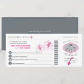 Boarding Pass to Norway Wedding Invitation Kaart (Voorkant / Achterkant)