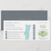 Boarding pass to Portugal Wedding Invitation Kaart (Voorkant / Achterkant)