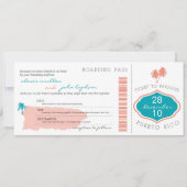 Boarding pass to Puerto Rico Wedding Invitation Kaart (Voorkant)