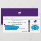Boarding Pass to Puerto Rico Wedding Kaart (Voorkant / Achterkant)