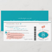 Boarding Pass to Puerto Rico Wedding Kaart (Voorkant / Achterkant)