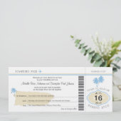 Boarding Pass to Puerto Rico Wedding Kaart (Staand voorkant)