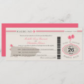 Boarding Pass to Puerto Rico Wedding Kaart (Voorkant / Achterkant)