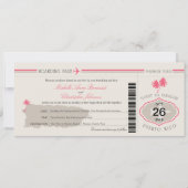 Boarding Pass to Puerto Rico Wedding Kaart (Voorkant)