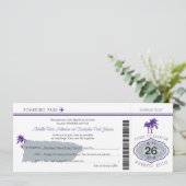 Boarding Pass to Puerto Rico Wedding Kaart (Staand voorkant)