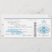 Boarding Pass to St Thomas Wedding Invitation Kaart (Voorkant)