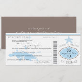 Boarding Pass to St Thomas Wedding Invitation Kaart (Voorkant / Achterkant)