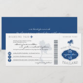 Boarding Pass to Thailand Wedding Invitation Kaart (Voorkant / Achterkant)