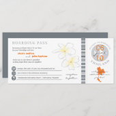 Boarding Pass to Thailand Wedding Invitation Kaart (Voorkant / Achterkant)