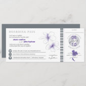 Boarding Pass to Thailand Wedding Invitation Kaart (Voorkant / Achterkant)