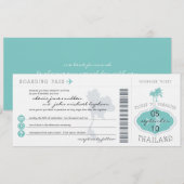 Boarding Pass to Thailand Wedding Invitation Kaart (Voorkant / Achterkant)