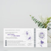 Boarding Pass to Thailand Wedding Invitation Kaart (Staand voorkant)