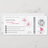 Boarding Pass to Thailand Wedding Invitation Kaart (Voorkant)