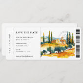 Boarding Pass Toscana Italië Bruiloft Save The Dat Save The Date (Voorkant / Achterkant)