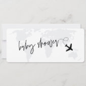 Boarding Pass Travel Baby Girl Baby shower Kaart (Achterkant)