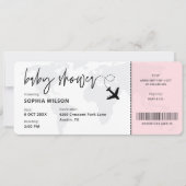 Boarding Pass Travel Baby Girl Baby shower Kaart (Voorkant)