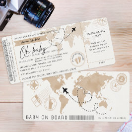 Boarding Pass Travel Baby shower Uitnodigen Kaart
