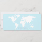 Boarding Pass Travel Blue Wedding Shower Kaart (Achterkant)