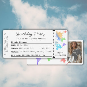 Boarding Pass Travel Lover Verjaardagsfeest Foto Kaart