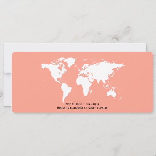 Boarding Pass Travel thema koraal Vrijgezellenfees Kaart (Achterkant)