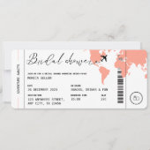 Boarding Pass Travel thema koraal Vrijgezellenfees Kaart (Voorkant)