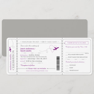 Boarding Pass Travel Ticket Wedding Invitation Kaart