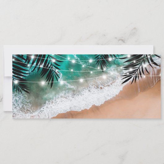 Boarding Pass Tropical Beach bruiloft Kaart (Achterkant)