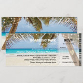 Boarding Pass Tropical Beach bruiloft Kaart (Voorkant / Achterkant)