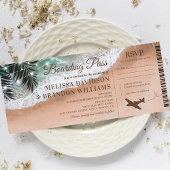 Boarding Pass Tropical Beach bruiloft Kaart