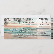 Boarding Pass Tropical Beach Weddenschappen Ticket