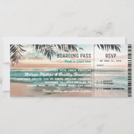 Boarding Pass Tropical Beach Weddenschappen Ticket Kaart